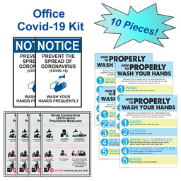 10-Piece COVID-19 Office Sign and Poster Kit
