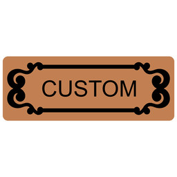 Black-on-Copper Custom Engraved Sign With Scroll Outline