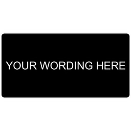 White-on-Black Custom Engraved Sign, 6x3 in. Plastic