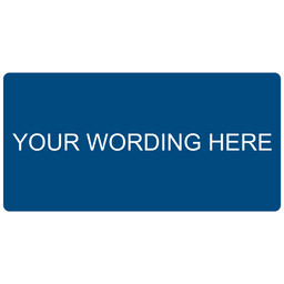 White-on-Blue Custom Engraved Sign, 6x3 in. Plastic