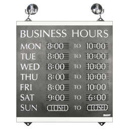 Weekly Business Hours Sign Kit, 13x14 in. Plastic