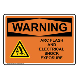 OSHA WARNING Arc Flash And Electrical Shock Sign With Symbol OWE-28658