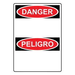 Portrait Blank Bilingual OSHA Danger Sign