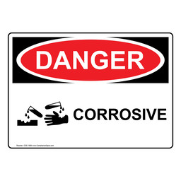 OSHA DANGER Corrosive Sign With Symbol