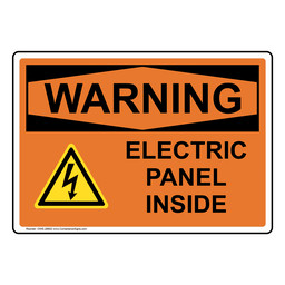 OSHA WARNING Electric Panel Inside Sign With Symbol OWE-28602