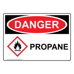 OSHA DANGER Propane Sign With GHS Symbol