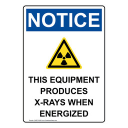 Portrait OSHA NOTICE This Equipment Produces Sign With Symbol