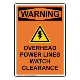 Power Line Warning Signs - Overhead Lines - Clearance - Shock