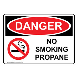 OSHA DANGER No Smoking Propane Sign With Symbol