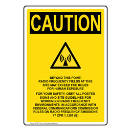 Portrait OSHA CAUTION Beyond This Point: Sign With Symbol OCEP-7934