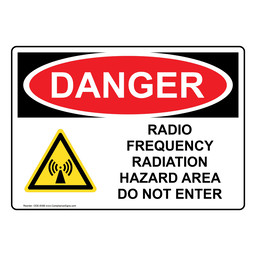 OSHA DANGER Radio Frequency Radiation Hazard Area Sign With Symbol ODE-8399