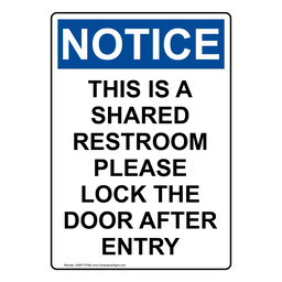 Portrait OSHA NOTICE This Is A Shared Restroom Please Sign