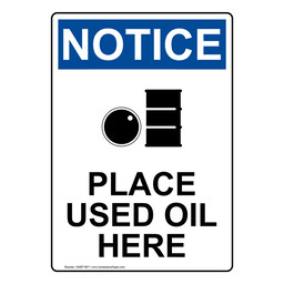 Used Oil and Waste Oil Signs and Labels - Made in the USA
