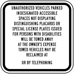 California Unauthorized Vehicles Will be Towed Sign PKE-15966
