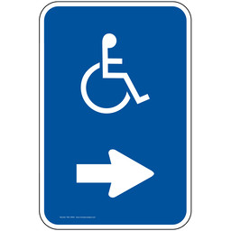 Handicap Symbol Sign With Right Arrow PKE-18500
