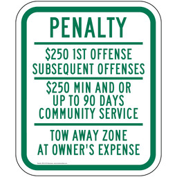 Penalty $250 1St Offense Sign PKE-21015-NewJersey