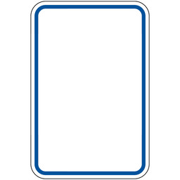 Blank Reflective White Sign with Blue Border