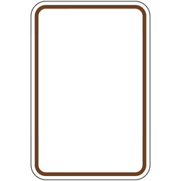 Blank Reflective White Sign with Brown Border