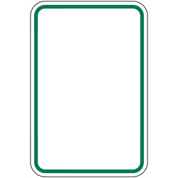 Blank Reflective White Sign with Green Border