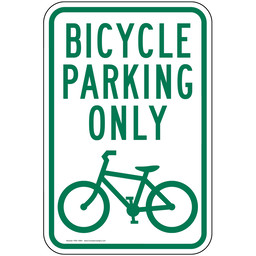 Bicycle Parking Only Sign for Parking Control
