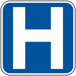 H Hospital Symbol Sign for Roadway