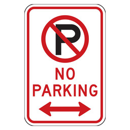 Reflective No Parking Sign With Left / Right Arrow CS689646