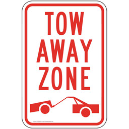 Tow Away Zone Sign With Symbol PKE-20450