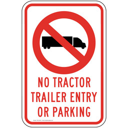 No Tractor Trailer Sign for Parking Control