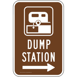 Dump Station Right Arrow Sign for Hazmat