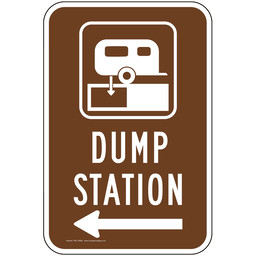 Dump Station Left Arrow Sign for Hazmat