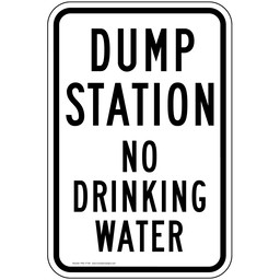 Dump Station No Drinking Water Sign