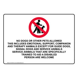 NO DOGS OR OTHER PETS ALLOWED Sign With Symbol NHE-50915
