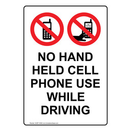 Portrait No Hand Held Cell Phone Sign With Symbol