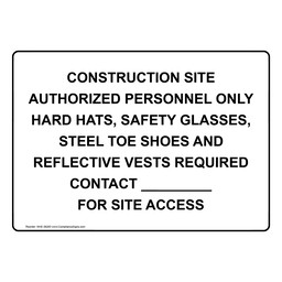 Construction Site Authorized Personnel Only Hard Sign NHE-36293