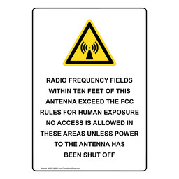 Portrait Radio Frequency Fields Sign With Symbol NHEP-36590