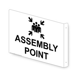 Projection-Mount ASSEMBLY POINT Sign With Symbol