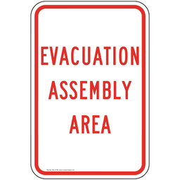 Evacuation Assembly Area Sign for Emergency Response