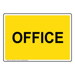 Yellow OFFICE Sign NHE-13902-Black_on_Yellow