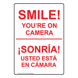 Smile! You're On Camera Bilingual Sign TRB-13572