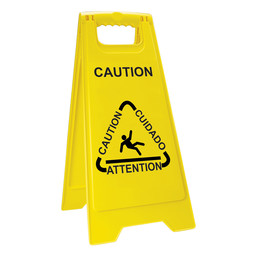Caution - Cuidado Slippery Floor Folding Safety Sign,  26x12x11 in. Plastic
