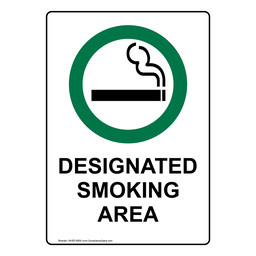Designated Smoking Area Sign