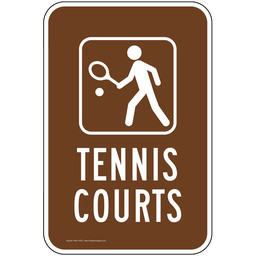 Tennis Courts Sign for Recreation