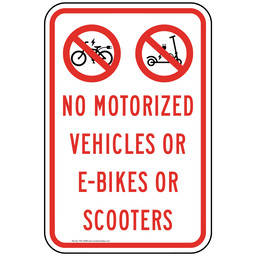 No Motorized Vehicles Reflective Sign PKE-36999