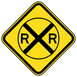 Railroad Crossing Symbol Sign With Symbol NHE-17508