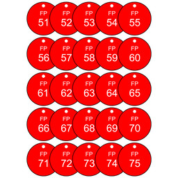 FP Fire Protection 51-75 Valve Tags ET-8S5175-RND-WHTonRed