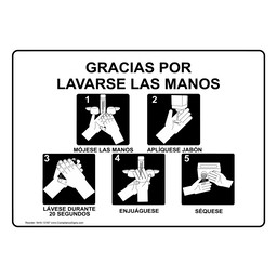 Thank You For Washing Your Hands Spanish Sign
