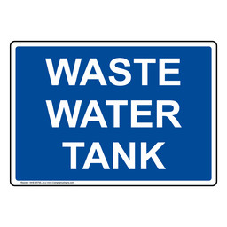 Waste Water Tank Sign NHE-35700_BLU