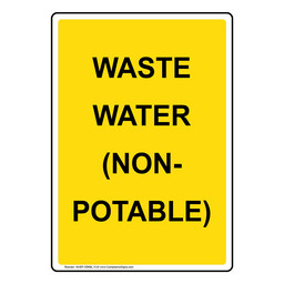 Portrait Waste Water (Non-Potable) Sign