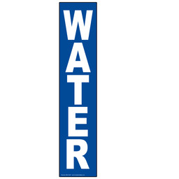 Blue Water Label for Pipeline / Utility, 14x3 in. Vinyl