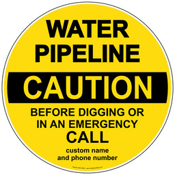 Water Pipeline Call Before Digging Sign NHE-16040